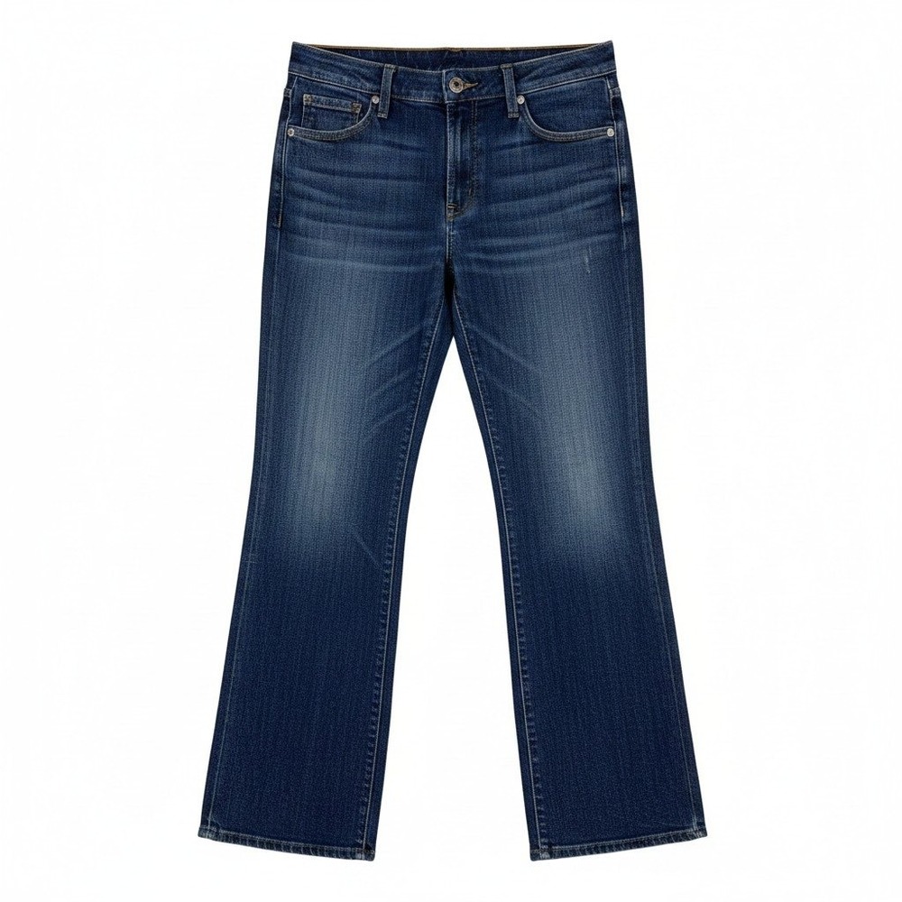 Dockers Favorite Fit Womens Med Dark Wash Straight Leg Textured Pants Size 8